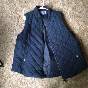 Navy plus size quilted vest